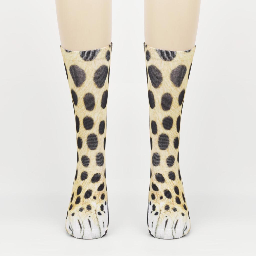 3D Animal Feet Simulation Socks: Funny Leopard Print for Adults & Kids