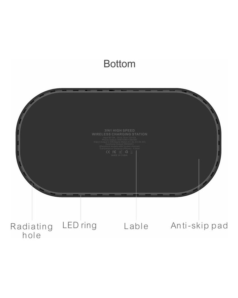 VAORLO 15W 3IN1 Drahtlose Ladegerät Schnell Ladung Für iphone 12 12pro 13 13pro Schnell Laden Telefon Docking Ladegerät Für airpod iWatch