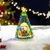 Resin Holiday Home Decor 2Pcs Christmas Train Music Box with Rotating Light, Snow Village Carousel Tree Hanging Decorations Ornament, Battery/USB