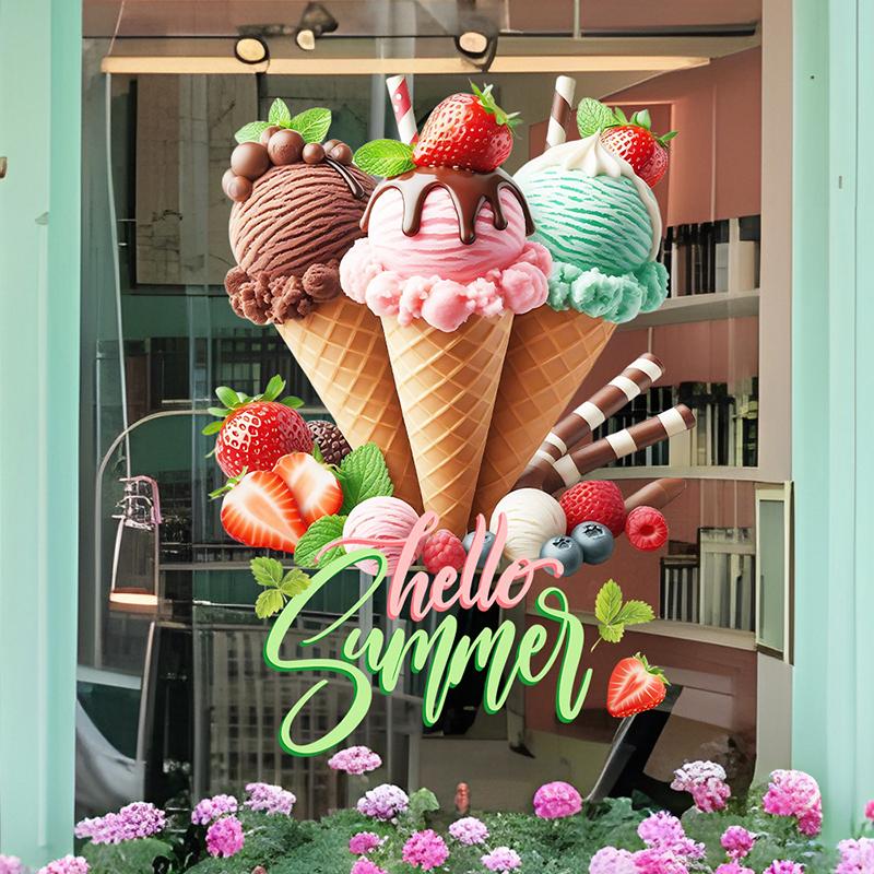 

Креативные и забавные наклейки на стену с изображением мороженого - самоклеящиеся наклейки с изображением мороженого для комнат, гостиных, кухонь и домашнего декора 15.7*11.8in