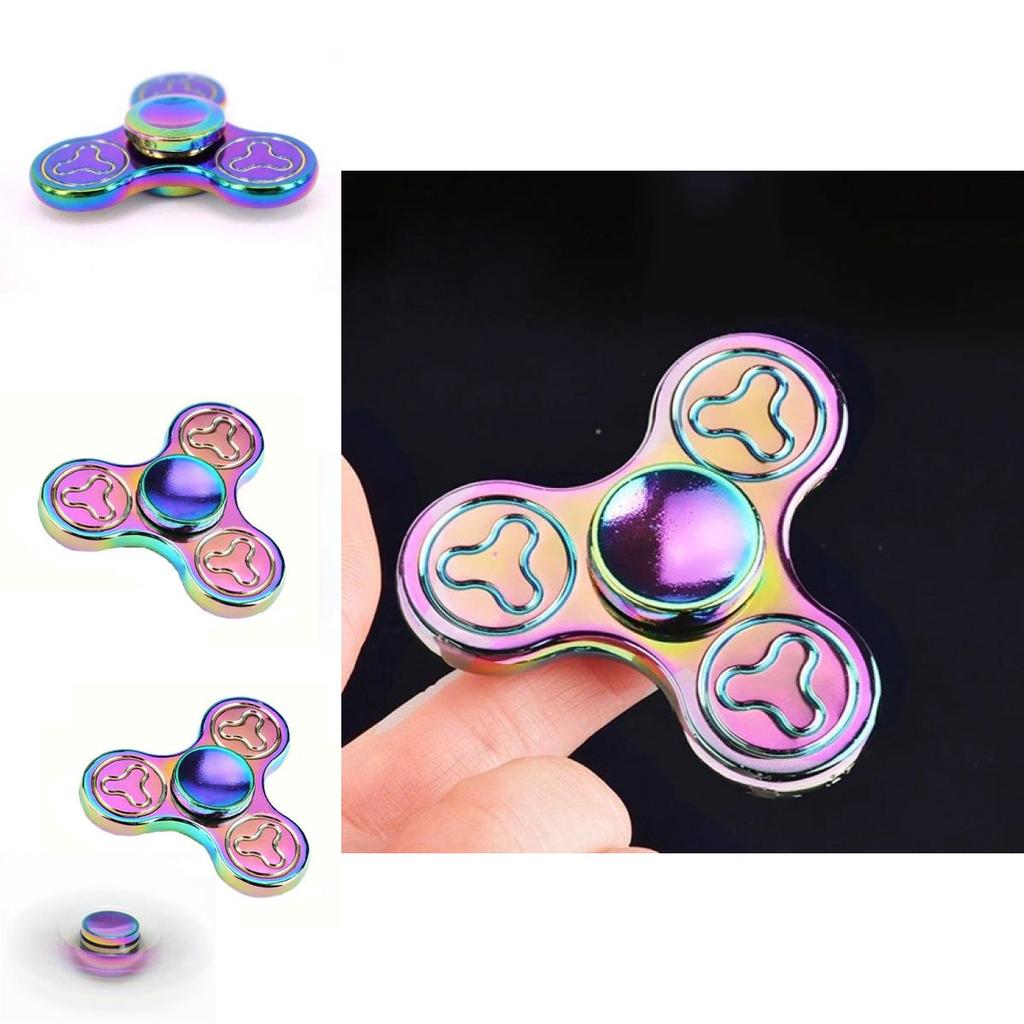 Premium Quality Rainbow Tri Fidget Spinner For Stress Relief And Focus Enhancement