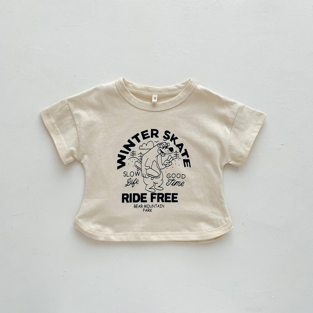 Children Casual T-shirt Boy Cartoon Cute Print Undershirt Cotton Tshirt Girl Baby Summer Pullover Tops Versatile Bottoming Shirt