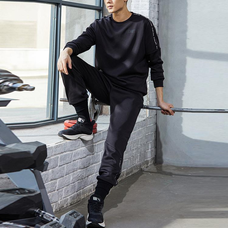 Anta Dynamická technologie Pletené zúžené sportovní kalhoty Pánské spodky Černá 952137734-2