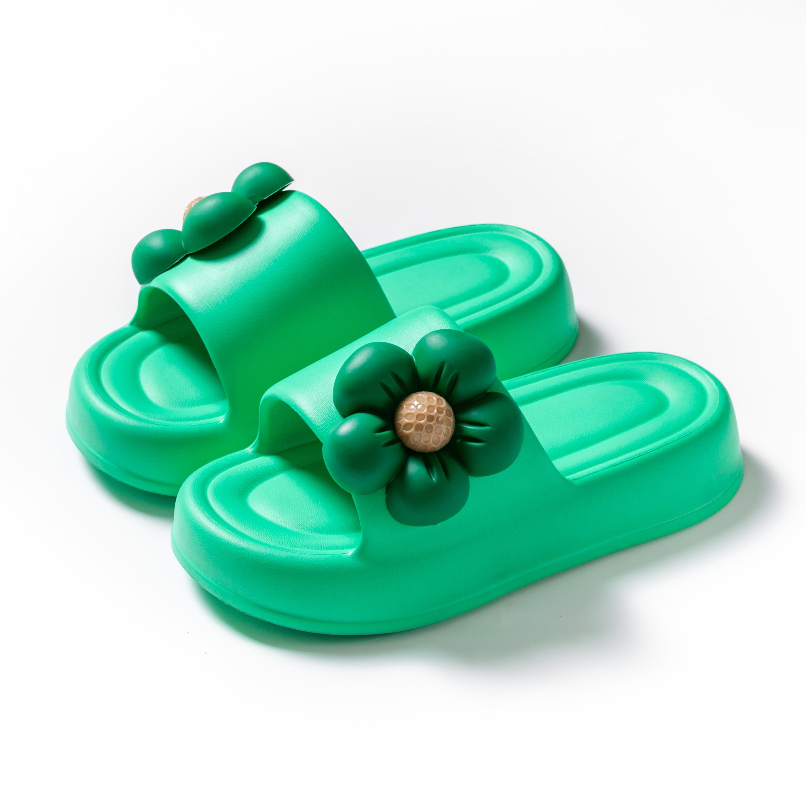 

Летняя мода ЭВА резиновые тапочки с цветочным принтом модные сандалии для женщин 4 см толстая подошва милый простой принт легкий 36-41