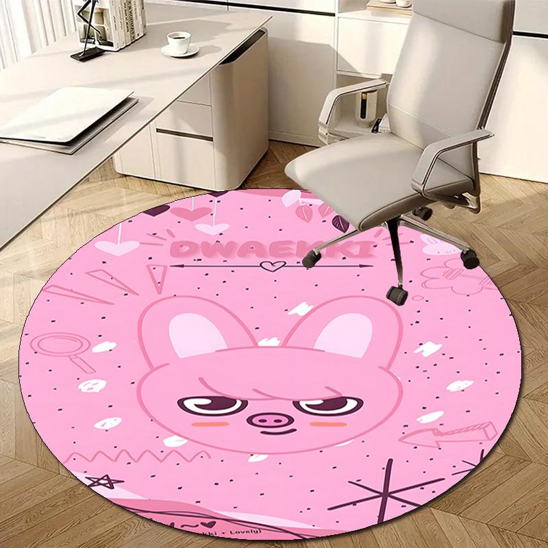 1pc Kpop Team7 Design Printed Area Round Carpet for Bedroom Living Room Home Decor Rugs Mat Non Slip Mat Rug for Bedside