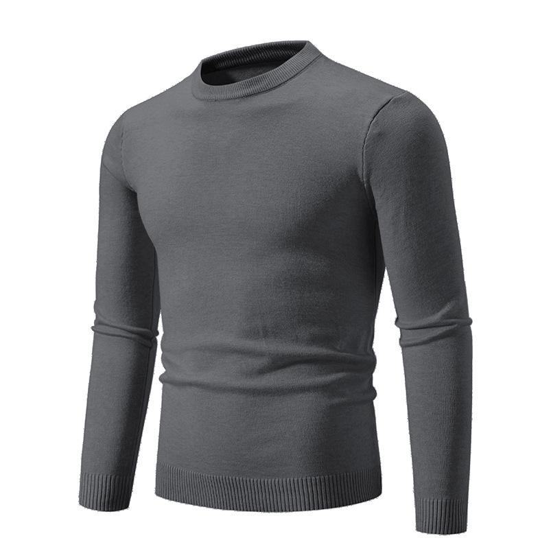 2025 Men's Casual Round Neck Solid Color Fashion Sweater