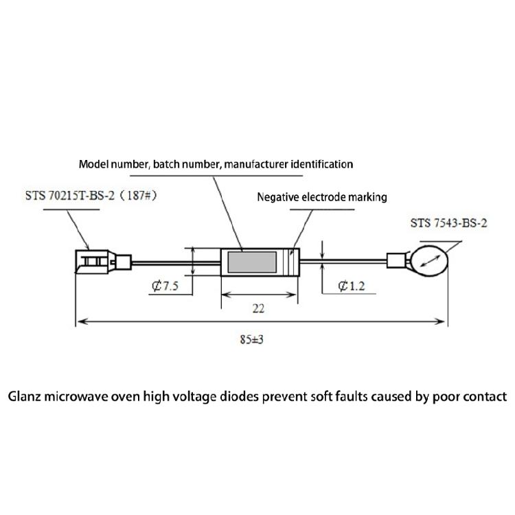 4er-Pack Mikrowellendiode Schwarzes Metallzubehör Spannungsdiode Schnellheizdiode