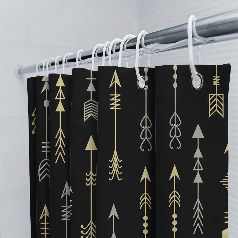 Black Shower Curtain With Arrowhead Design Modern Bathroom Decor For Home Decoration Supplies