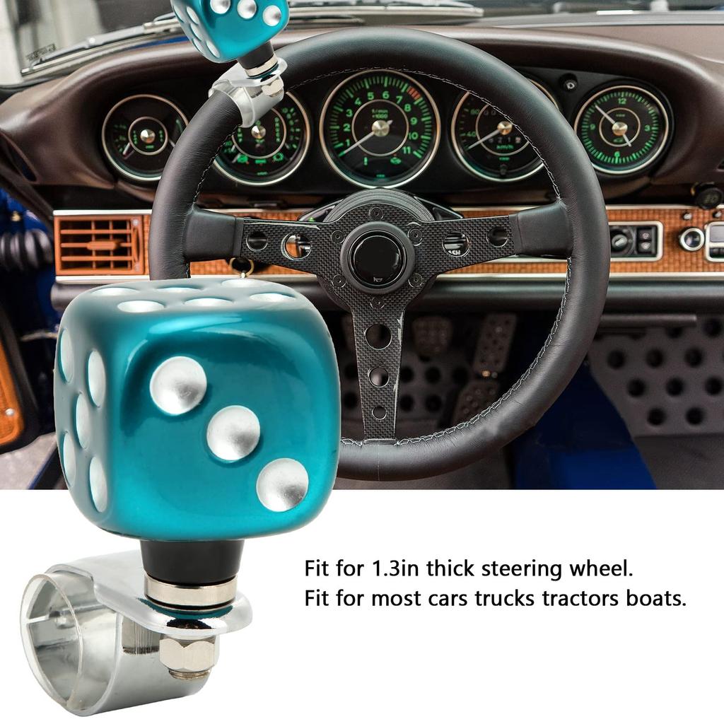 Steering Wheel Metal Alloy Dice Shape Steering Wheel Spinner for Cars and Trucks Spinner,