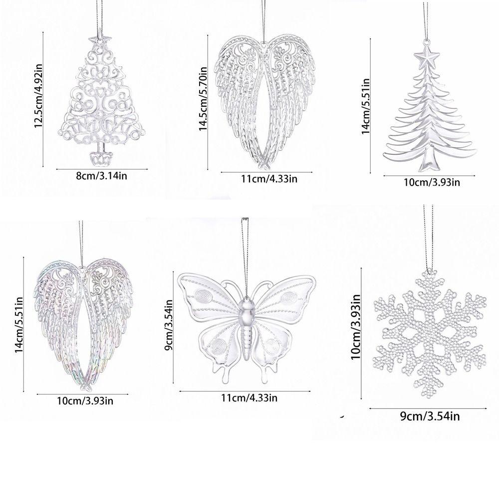 Clear Acrylic Christmas Ornaments Snowflake Christmas Decor Holiday Hanging Pendant Indoor Room