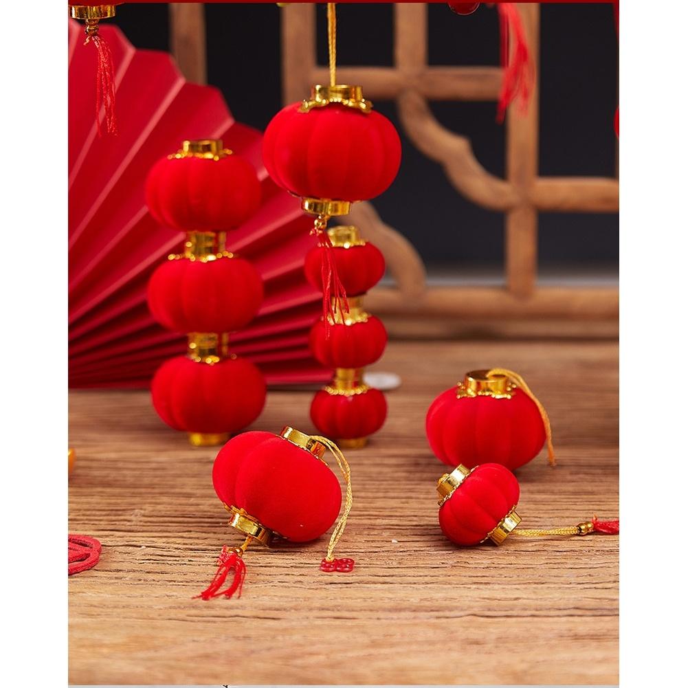 Indoor Outdoor Flocking Lanterns for Chinese New Year Festival Party Decor
