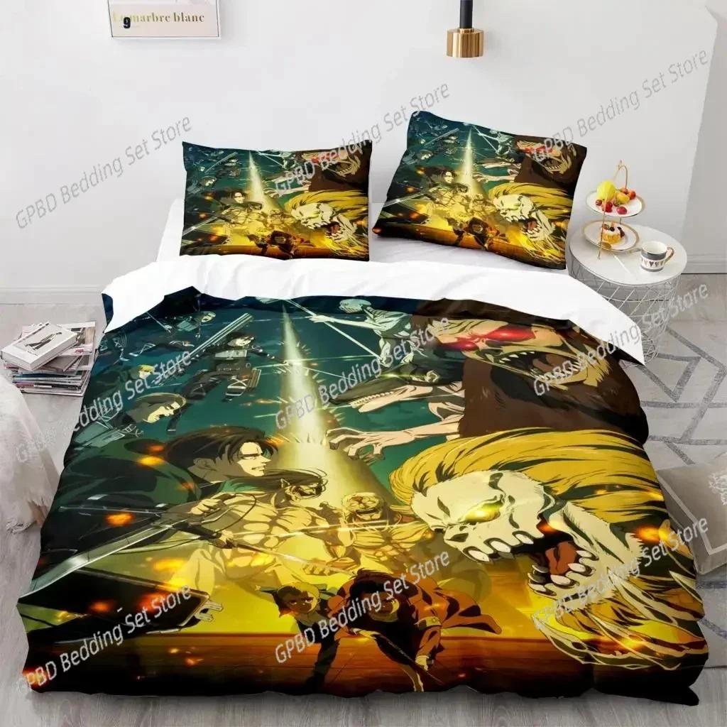 Luxury  New 3D Print Anime Attack On Titan Bedding Set Single Twin Full Queen King Size Bedding Set Duvet cover Sets Home