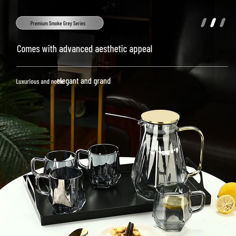 Haofeng European Style Glass Teacup Set with Draining Rack