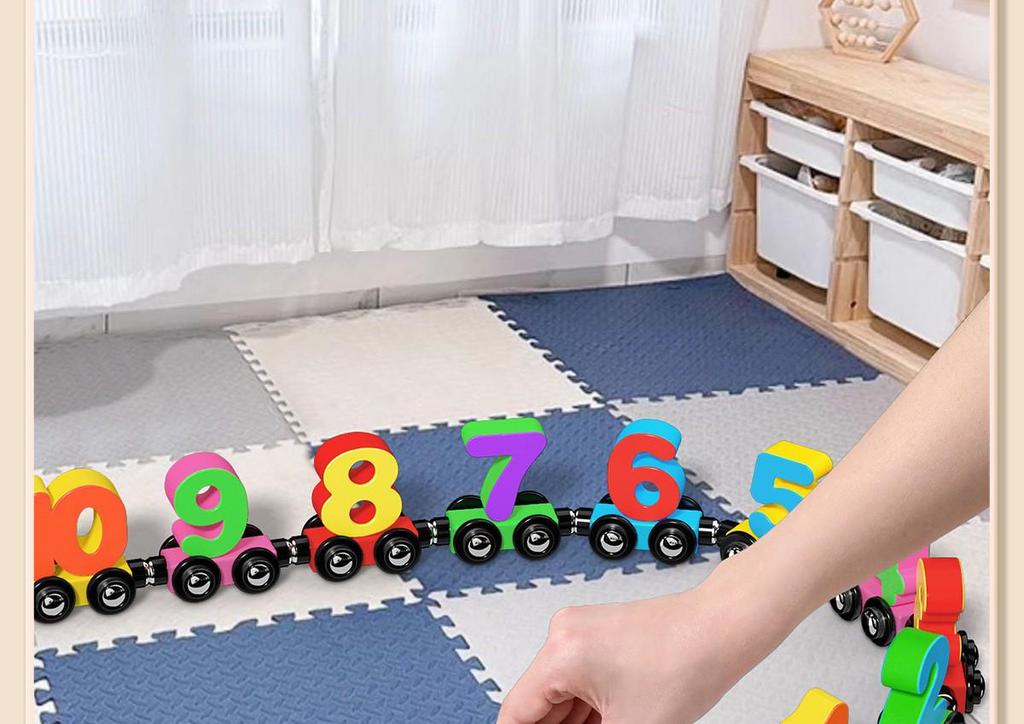 Magnetic Number Train Toy: Educational Building Blocks for Kids Ages 2-6