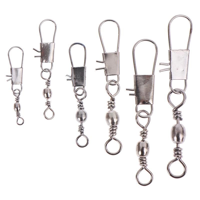 Barrel Swivels Rings Fishing Line Connector With Interlock Fishing Lure