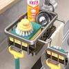 Aluminum Kitchen Sink Water Drain Organizer With Removable Tray For Home Use