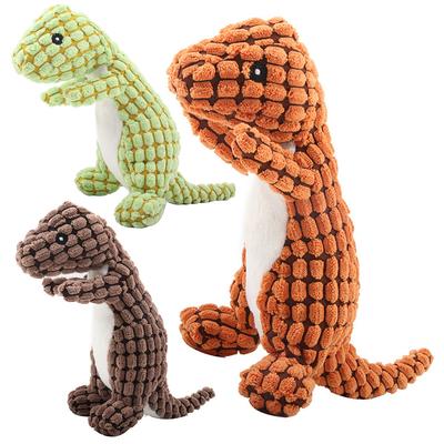 Yok Edilemez Sağlam Dino Sevimli Cırtlak Köpek Oyuncağı Kırılmaz Dolgulu Peluş Köpek Oyuncağı Agresif Çiğneyiciler İçin Yumuşak Evcil Hayvan Peluş Oyuncağı