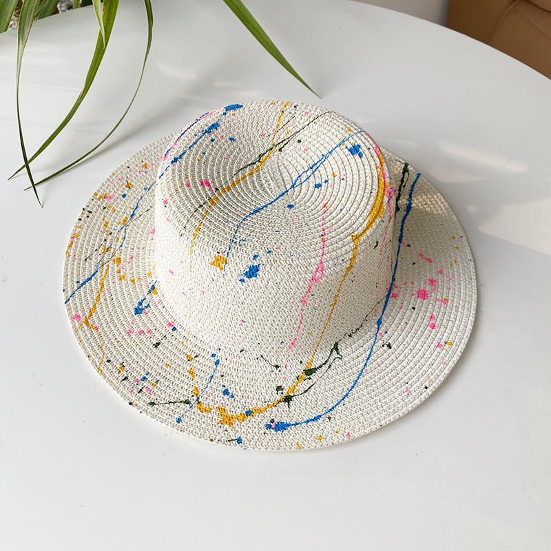 

Classic French Style Women s Summer Straw Hat Wide Brim Sunshade Sun Hat Breathable Casual Hat вершковий
