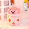 Mini Desktop Trash Can Organizer Cute Bear Multifunction Creative Cosmetic Bucket with Lid Pen Holder Kawaii Stickers Patchers