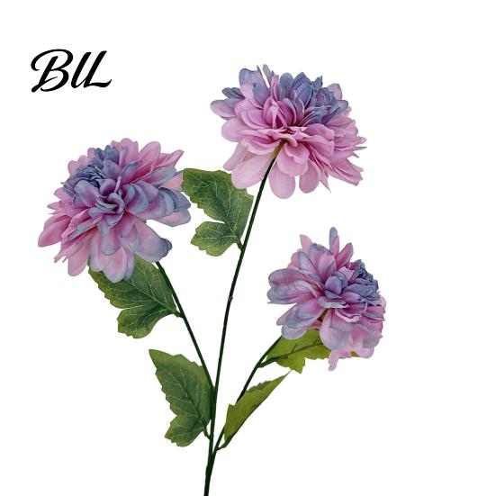 Silk Floral Arrangements Artificial 3 Head Dahlia Flowers, Realistic Fabric Arrangement, Long Stem Fake Dahlias Adjustable Flowers for Home