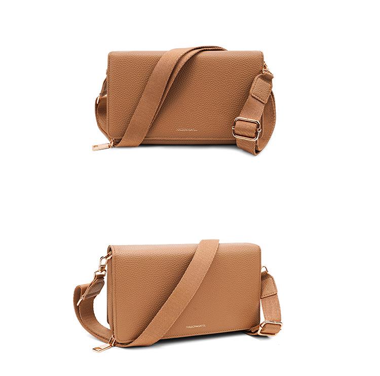 Women's Medium Crossbody Bag: Simple, Versatile, Large-Capacity, High-Grade Soft Leather, Commuter-Friendly Square Design.