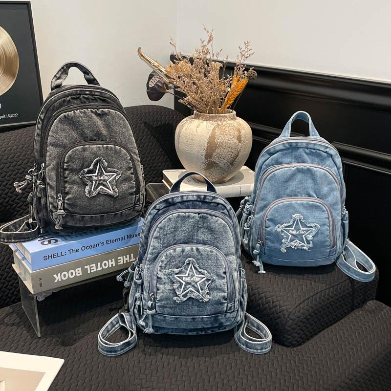 Ruffled Starlight Casual Backpack - Large Capacity Outdoor Personalized Fashionable Dual Shoulder Bag