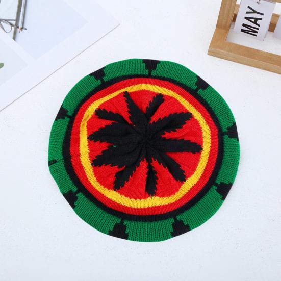 Kvinner Halloween lue Fargerik Strikket Elastisk Anti-skli Vindtett Tykk Witch Cosplay Fake Black Braids Party Carnival Beret