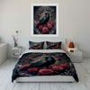 "Gothic Raven Rose Decor Set" Bedding Set with 1 Duvet Cover 2 Pillowcases Single Double King Queen, Gift