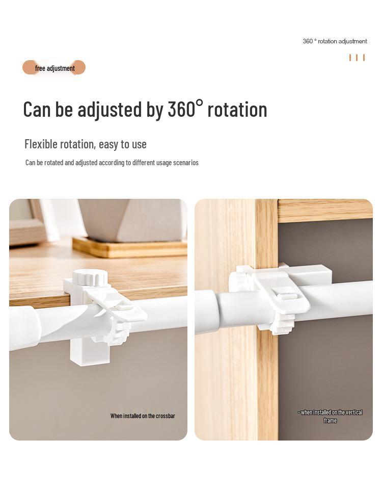 No-Drill Adjustable Curtain Rod and Towel Holder Clips