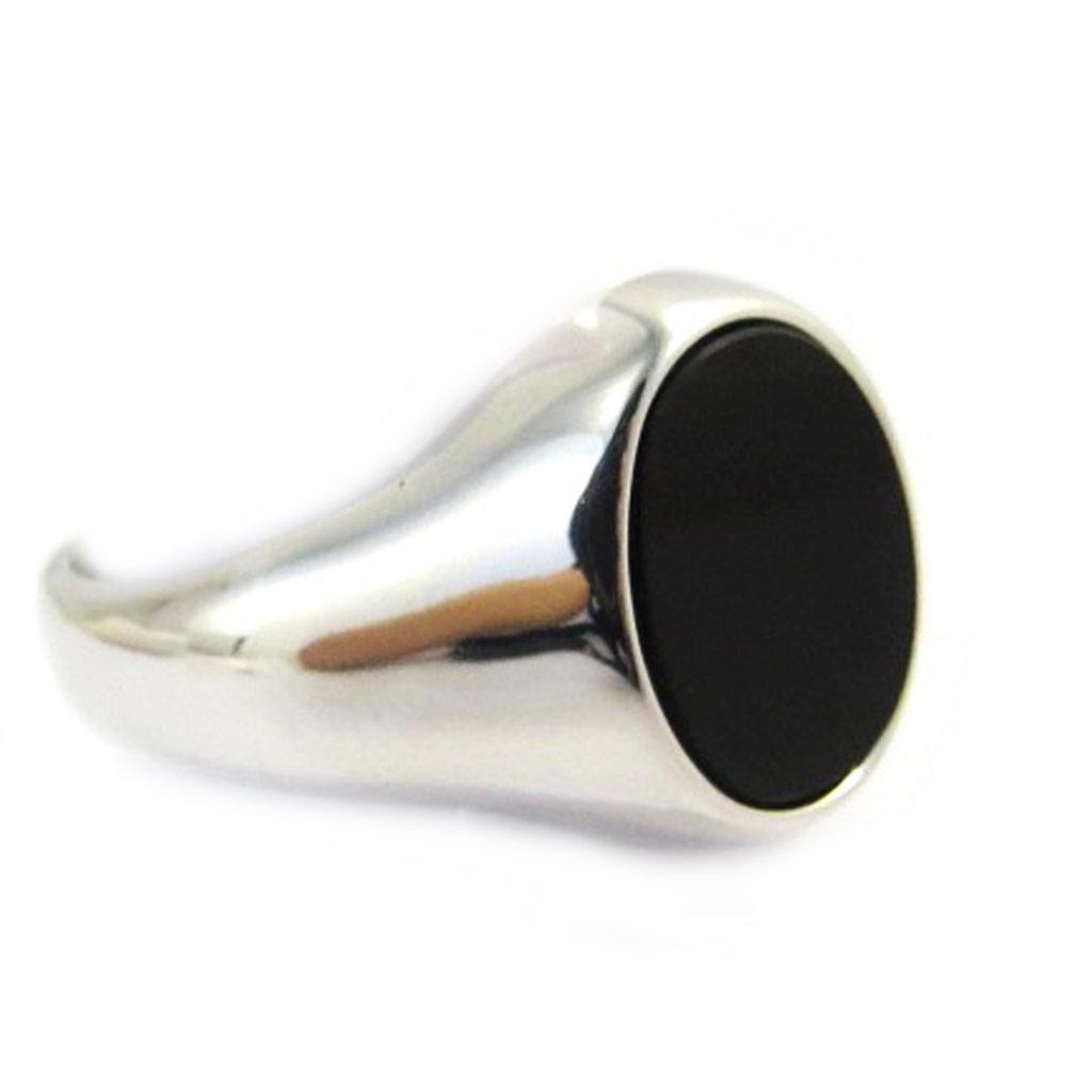 Stříbrný pečetní prsten 'Karl' onyx (15x11 mm)
