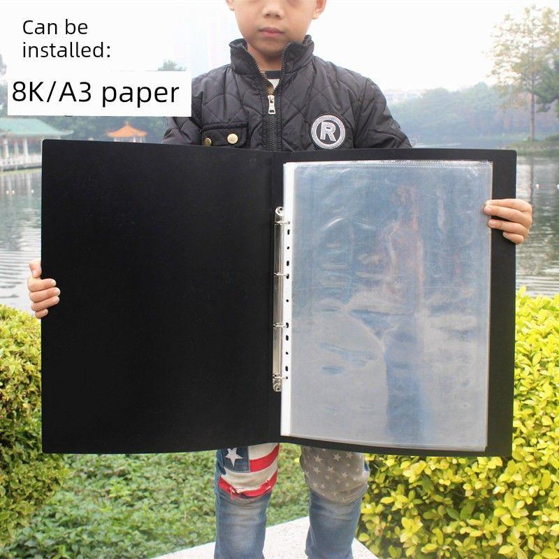A3 Folder Folder Loose-Leaf Binder 8K/A3 Art Drawing Paper Sketch Paper Storage Clip Engineering Drawing Book