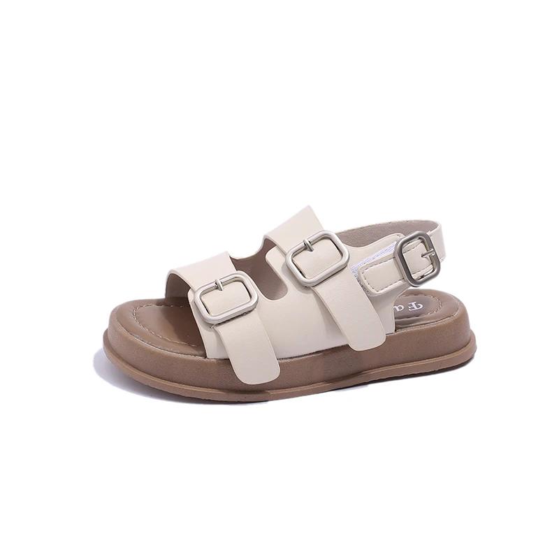 

Children s Sports Sandals Beige Open-toe Boys Girls Beach Shoes Black Soft Bottom Non-slip Fashion Hundred Kid Baby Sandals 36