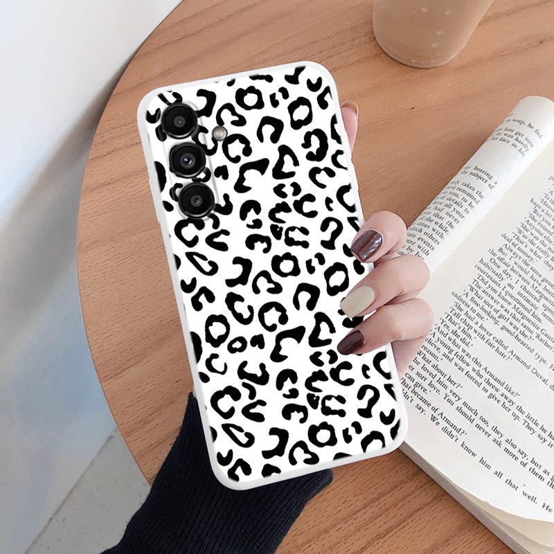 Leopard Print Phone Case For Samsung Galaxy A24 A54 A55 A34 A56 A16 4G Protection Back Cover Soft Silicone Fundas Shell Coque