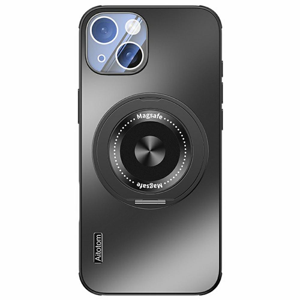 For iPhone 15 Plus Case Compatible with MagSafe Kickstand TPU+PC Heat Dissipation Phone Cover