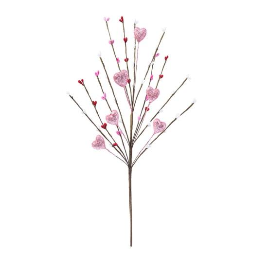 Valentines Day Decorations Red Heart Berries Picks Artificial Valentines Day Floral Cuttings for Home Office Wedding Anniversary Party Decor Romantic