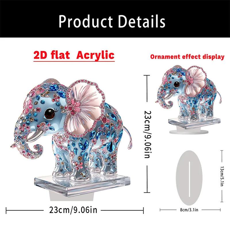 Cartoon Elephant Ornament Acrylic Home Decor Living Room Bedroom Desktop Ornament