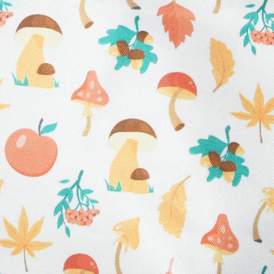 Duck Diaper with Leash Mushroom And Leaf Print Poultry Diaper Adjustable Farm Pet Diaper with Bow Knot for Goose Chicken Duck