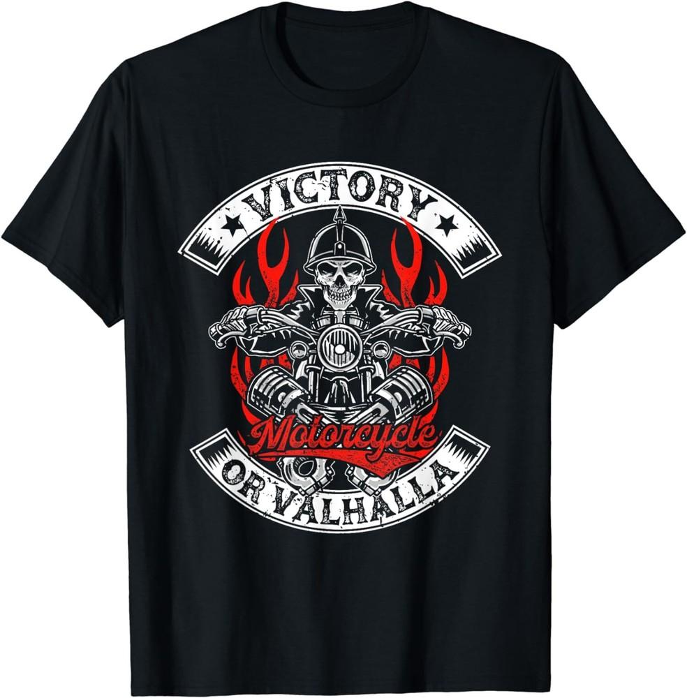 

NEW LIMITED Motorcycle Victory Or Valhalla Norse Viking T-Shirt Tops Tee XL