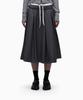 SYNERJYN Layered Waist Midi Skirt Charcoal