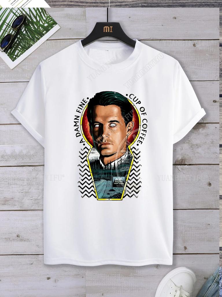 Hipster Twin Peaks Printed Unisex Shirt Loose T-shirt Top Short Sleeve O-neck Street Hot Sale