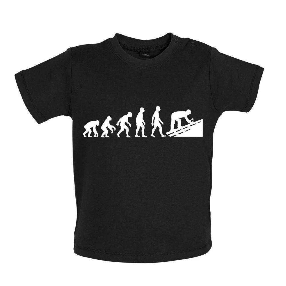 Evolution of man roofer - baby / bodysuit - walking roof trade guards 110