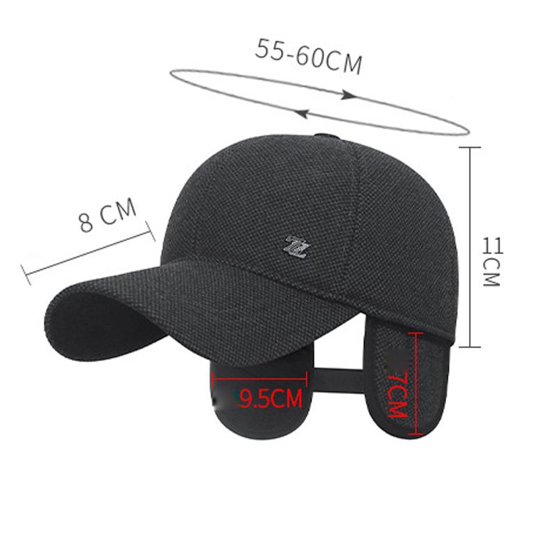 Winter Middle-Aged and Elderly Dad Cap Old Man Warm Cotton Cap Ear Protection Velvet Thick Riding Baseball Cap