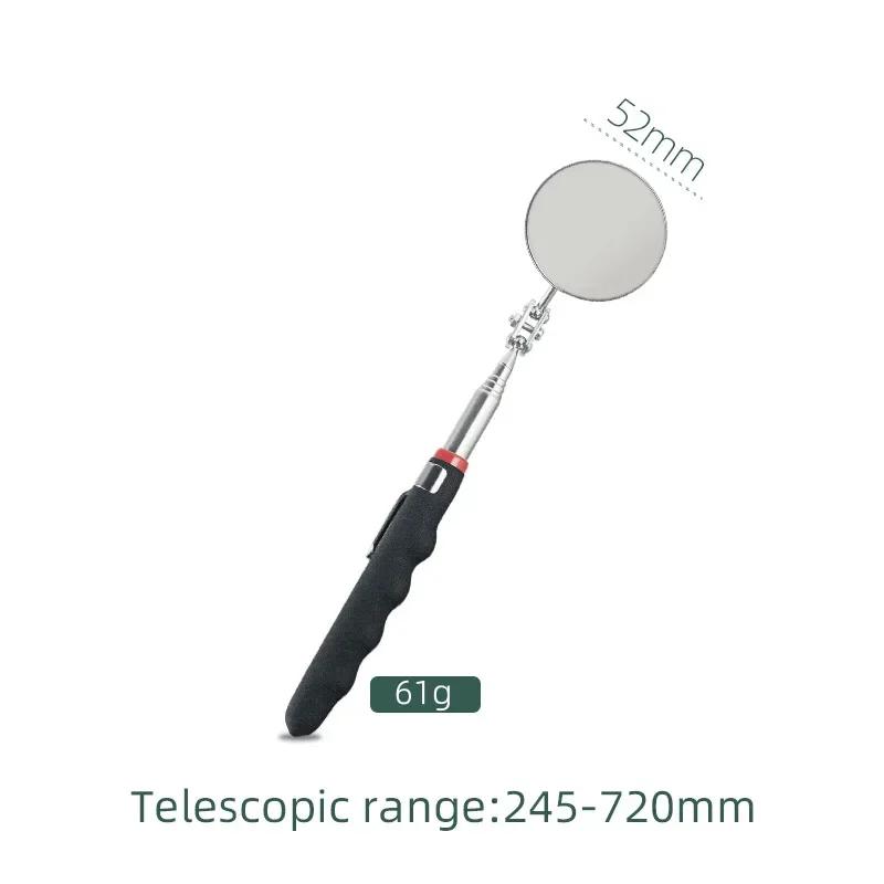 360° Inspection Mirror LED Light Telescoping Mirrors Extend Mechanic Tools Inspection Mirror Telescopic Handle Repairing Tools