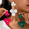 A Pair of Fashionable Dangle Earrings for Women, Popular Luxury Exaggerated Bohemian Style Floral Earrings, Suitable for Daily Wear and Vacations