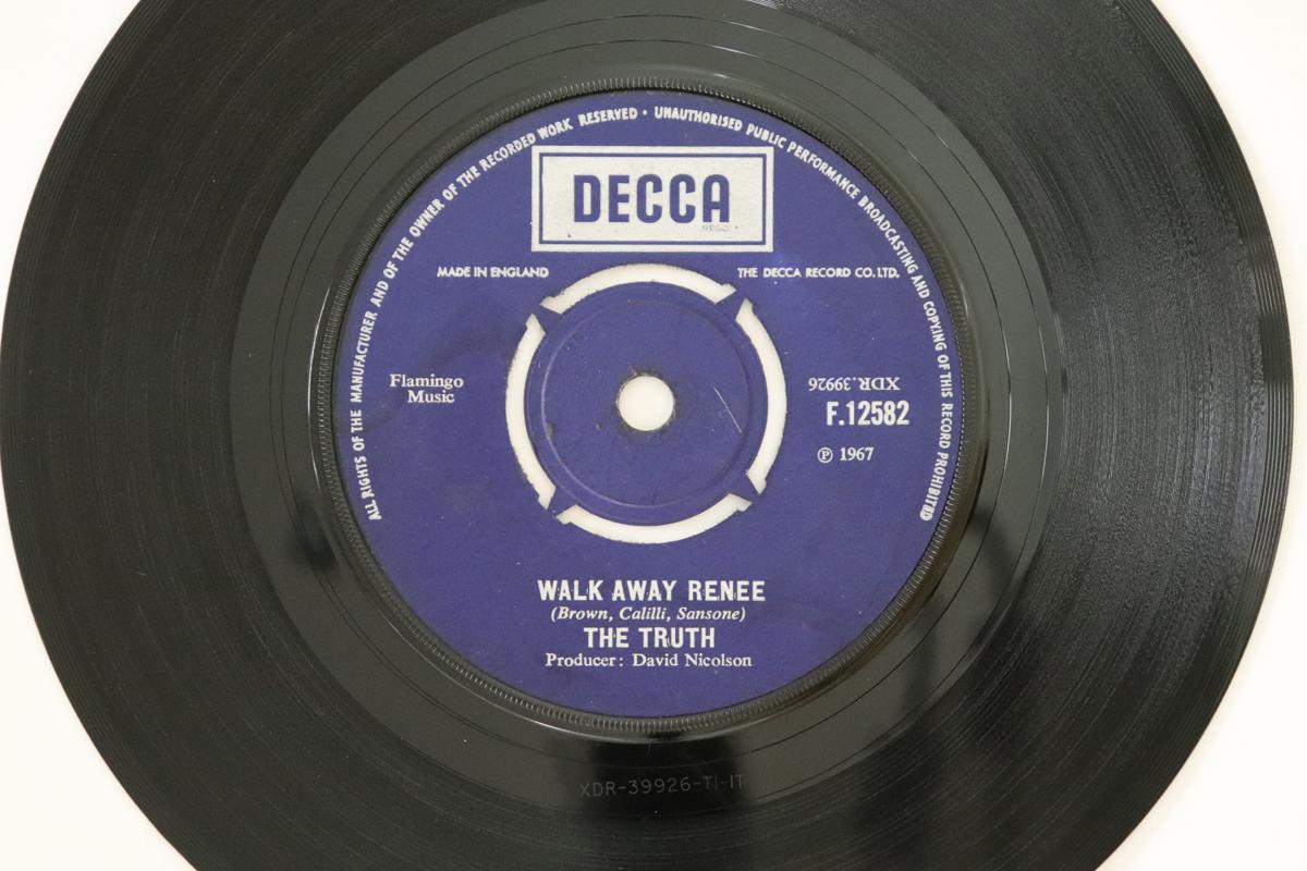 

7inch Record TRUTH (5) - Walk Away Renee F12582 Decca 1967 UK Pop Used