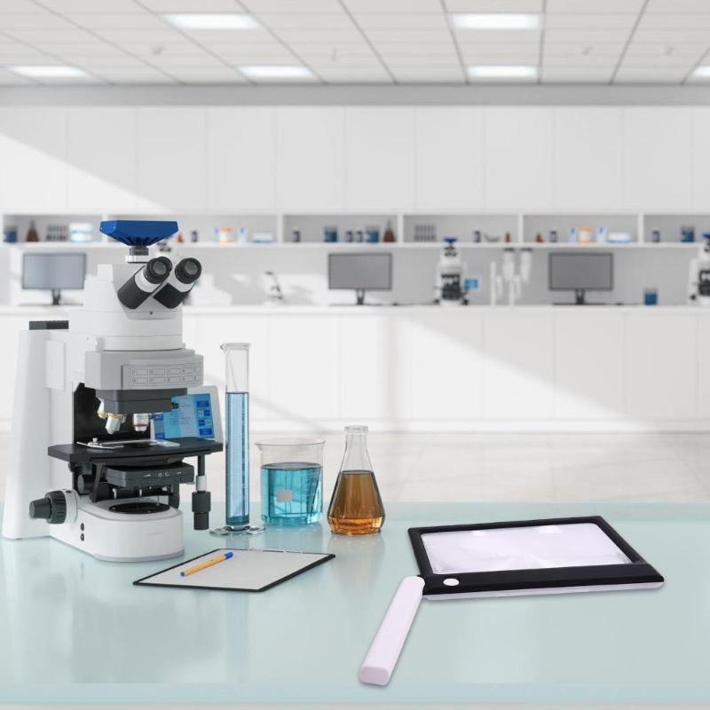 Handheld Magnifier with Bright LED Light Large Viewing Area Reading Aid with Light for Macular Degeneration Support