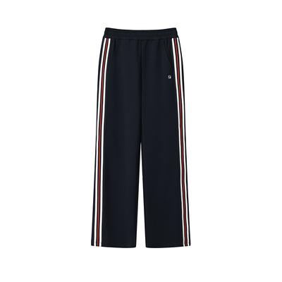 Heritage Classic Striped Soft Yarn Knitted Straight Loose Casual Pants Women Bottoms Legendary-Blue F11W548605FNV