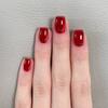 Balení 30 kusů, vínová jednobarevná blikající kočičí oko nosící nail art nail art, horký prodej krátký čtvercový nehet falešný nehet