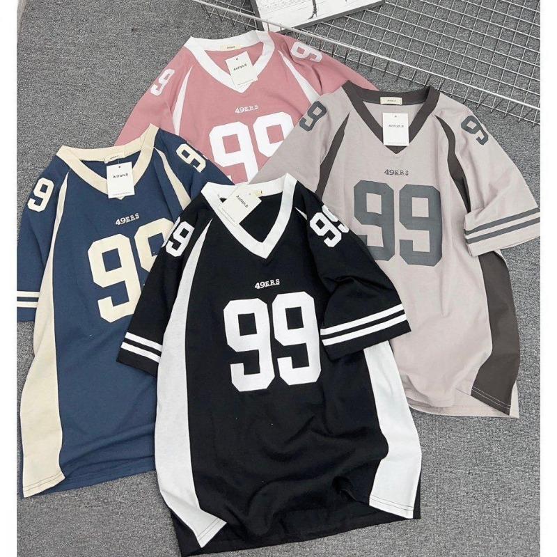 Men's And Women'S Sleeveless T-Shirt Number 99 Korean Style Cotton Collar Wide Form Unisex Super Beautiful Trend