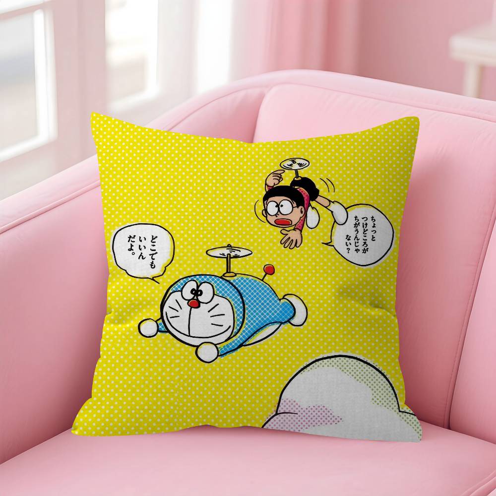 Cushion Cover Car Throw Pillow Case For Sofa Car Christmas Gift Anime Dddoraemon Wwhitepaper